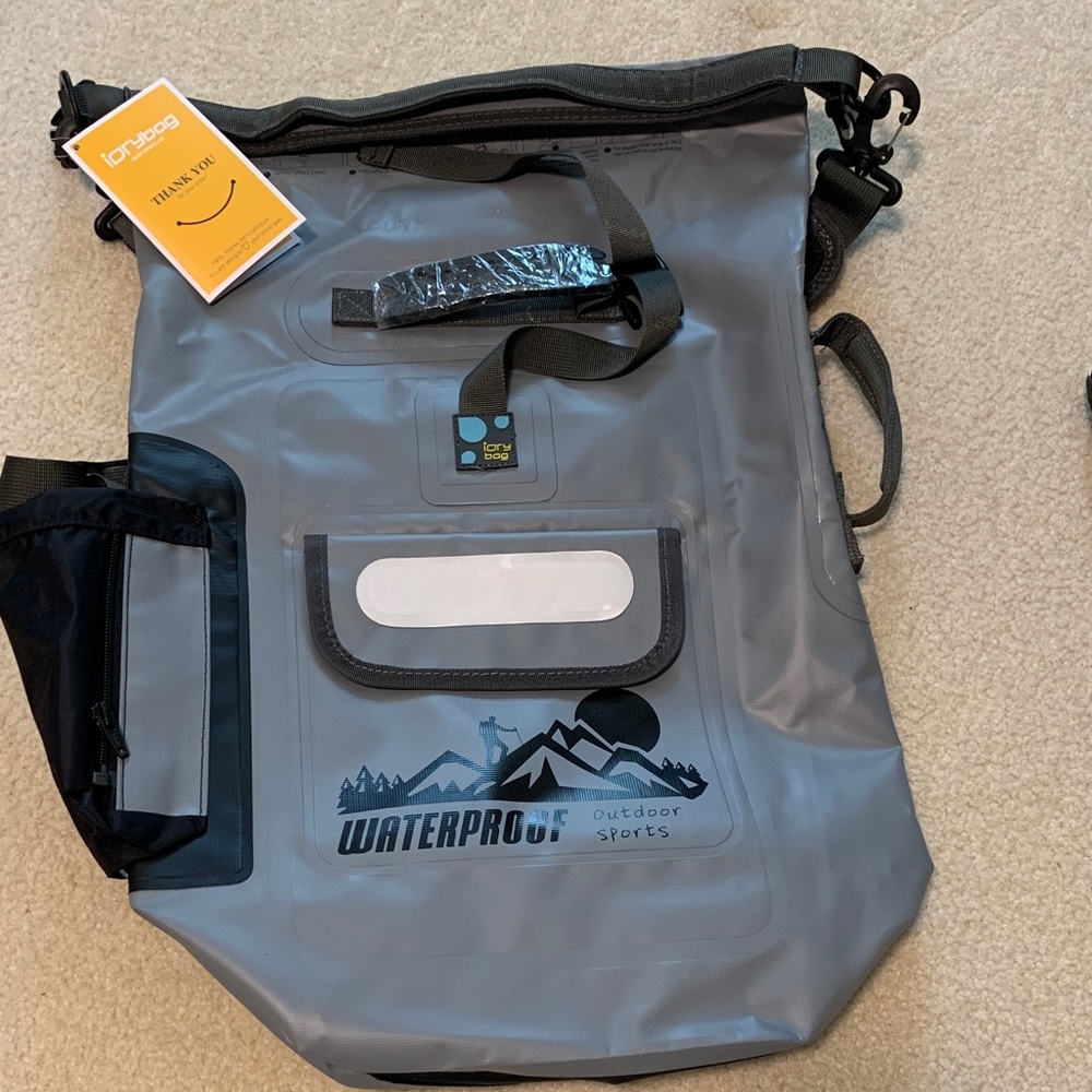Gray iDry Waterproof Backpack with Pouch